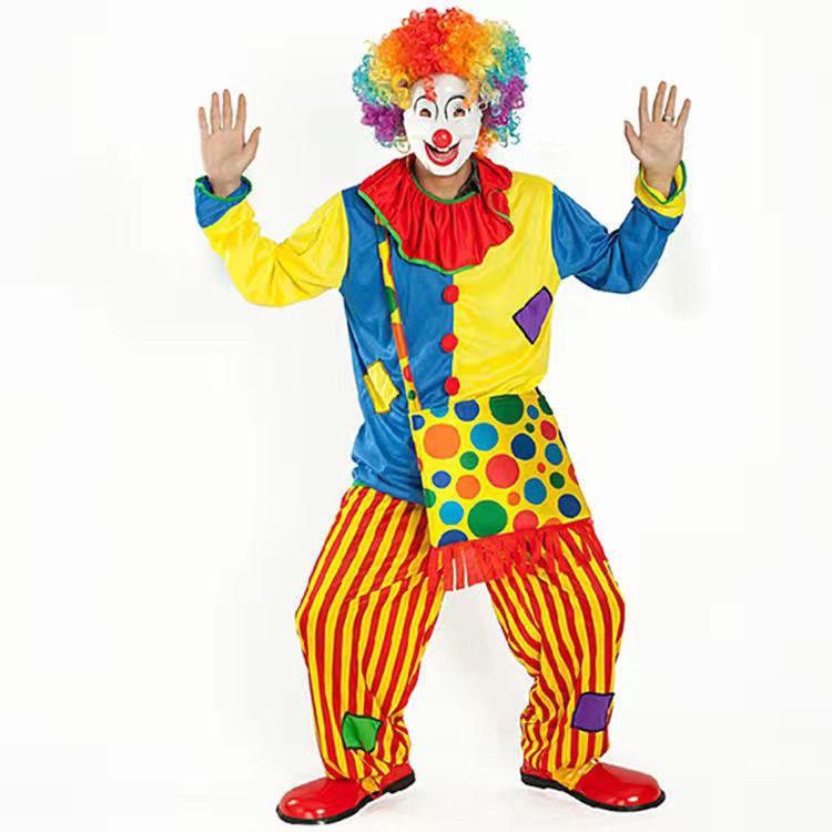Halloween Clown Masquerade Costume and Props Set for Adults