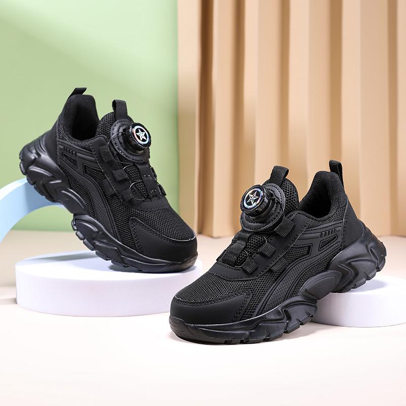 Children Sports Shoes Boy Sneaker Black Mesh Summer Breathable Kids Casual Shoes Boy Running Tennis Running Sneaker