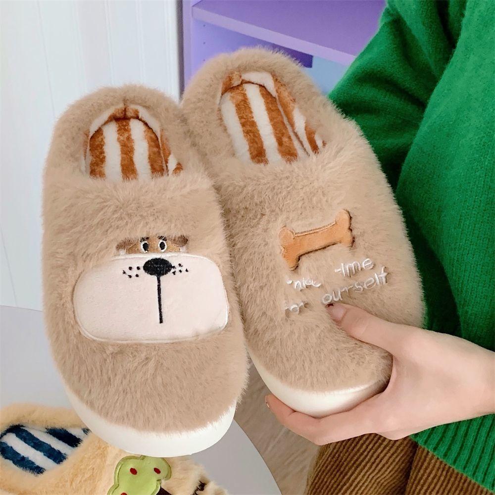 Roztomilé kreslené domácí pantofle Dámské ložnicové protiskluzové boty s měkkou podrážkou Zimní roztomilé plyšové bavlněné pantofle Pánské pantofle pro páry