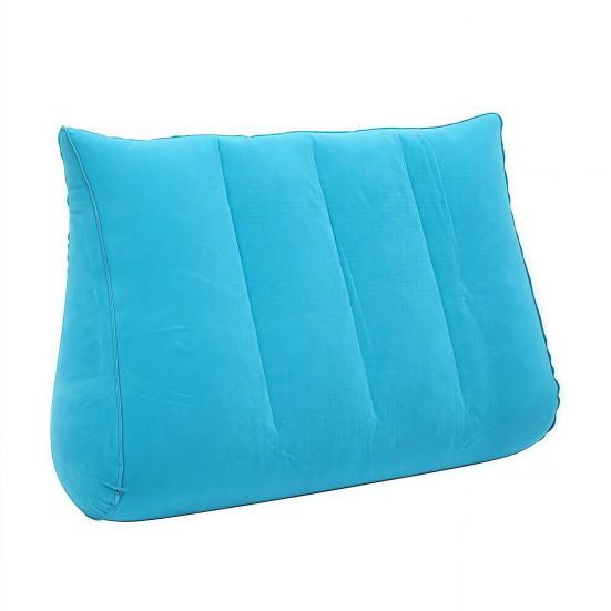 Multi-functional Inflatable Pillow Leak-proof Thicken Inflatable Lumbar Support Wedge Pillow Portable Travel Flocked Triangular Sleeping Cushion