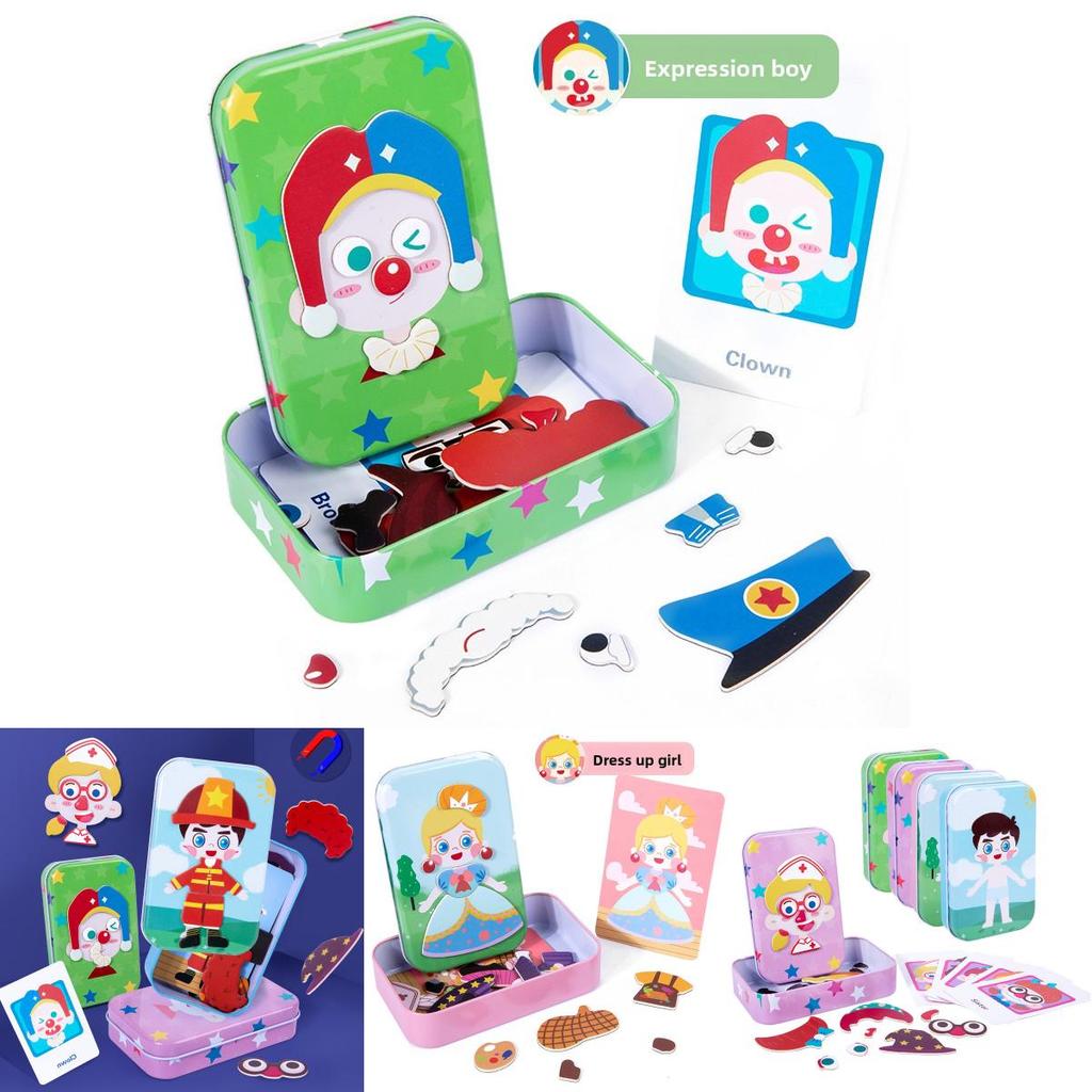 Magnetic Facial Puzzle Toy For Kids Ages 2 To 3 With Wooden Material Educational Game