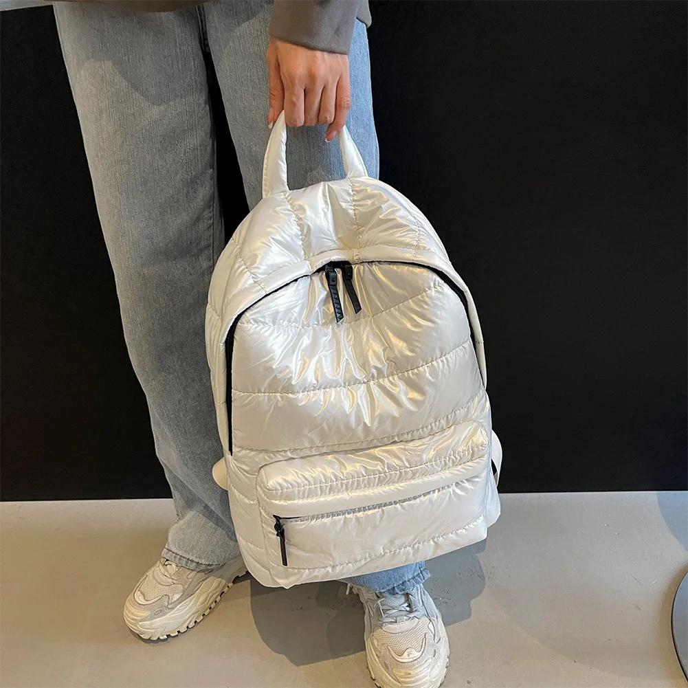 Rucsac Pufos cu Buzunare Multiple pentru Femei Bărbați Geantă de Umăr Curea Ajustabilă Rucsac pentru Muncă Călătorii