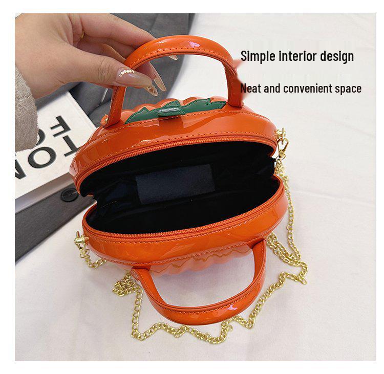 2024 Autumn Women's Pumpkin-Shaped Handbag - Fashionable & Fresh PU Crossbody Bag