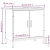 Washbasin Cabinet in Smoked Oak 60 x 30 x 60 cm Wood Based Material