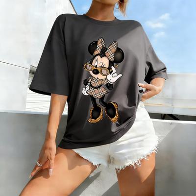 Unisex Koszulka z Graficznym Wzorem Myszki Minnie Disney Kobiety Mężczyzna 2026 Lato Vintage Kreskówka Bawełniana Koszulka Codzienne Topy z Krótkim Rękawem Ubrania Y2k