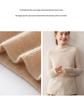 Women's Hand-Crocheted Cashmere Sweater - Slim Fit, Half-High Collar, Long Sleeve, Solid Color, Autumn/Winter Collection