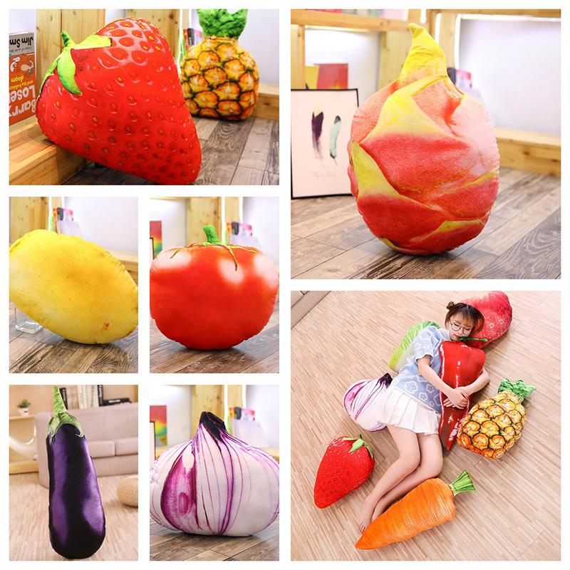 Simulation Plush Fruit Toy Vegetable Pillow Sofa Cushion Home Decor Gift Girls