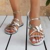 Fashion PU Summer Modern Slippers Low Heel Square Heel 2024 High Quality Shoes Female Outside Solid Shallow Bow Women's Slippers