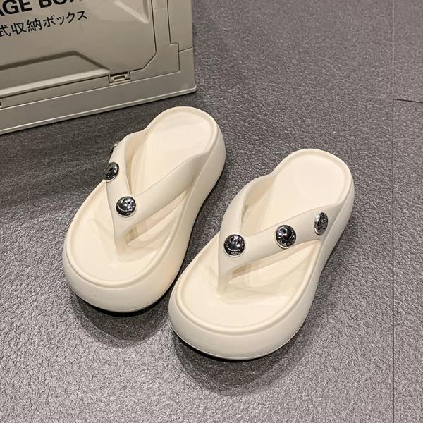 Fashion Shoes House Slippers Platform Summer Clogs Woman Rubber Flip Flops Slides Beach Soft Hawaiian Casual Leisure Beach Shoes Rubber