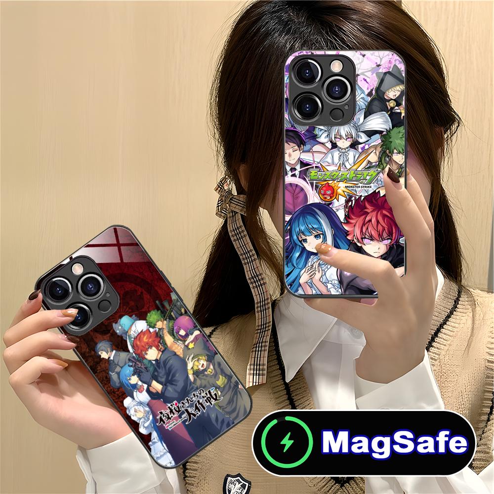 Custodia per Telefono Yozakura Family per iPhone 16 15 14 13 12 11 Pro Max Plus Mini MagSafe Vetro Stampa a Colori Cover Smartphone