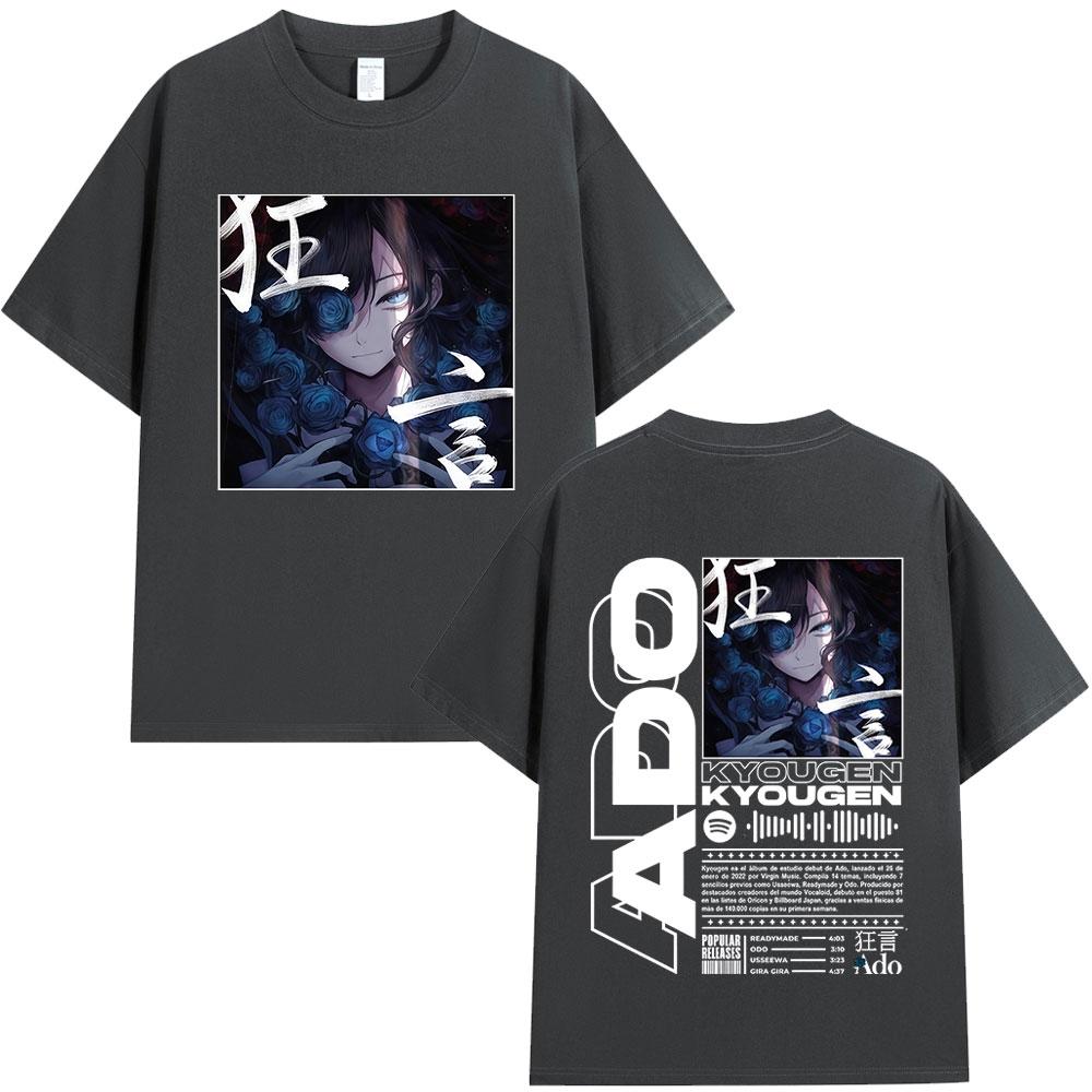 Ado Hibana Kyougen Welttournee 2025 T-Shirt Unisex Damenbekleidung Mode T-Shirt 100% Baumwolle Lässig Kurzarm Übergroße T-Shirts
