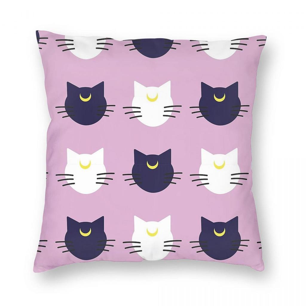 Luna And Artemis Square Pillowcase Polyester Linen Velvet Creative Zip Decor Room Cushion Cover Wholesale
