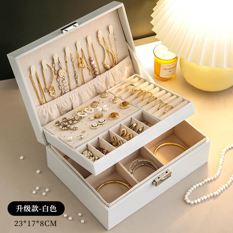 Jewelry Storage Box High-end Delicate Necklace Earrings Gold Jewelry Box Large Capacity Multi-layer Jewelry Box