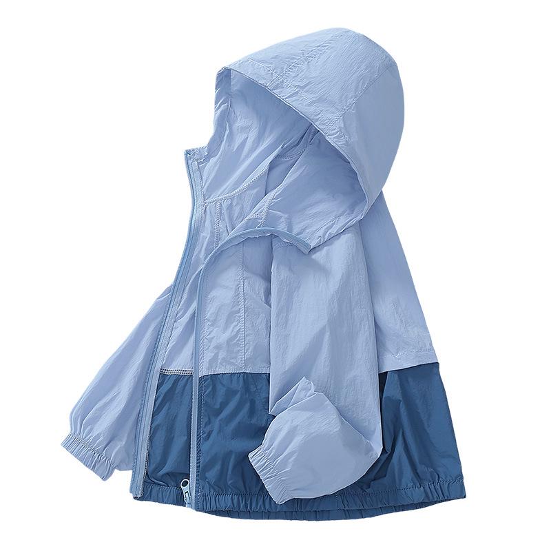 2026 Kids' UV Protection Lightweight Ice Silk Color Block Sunshade Jacket
