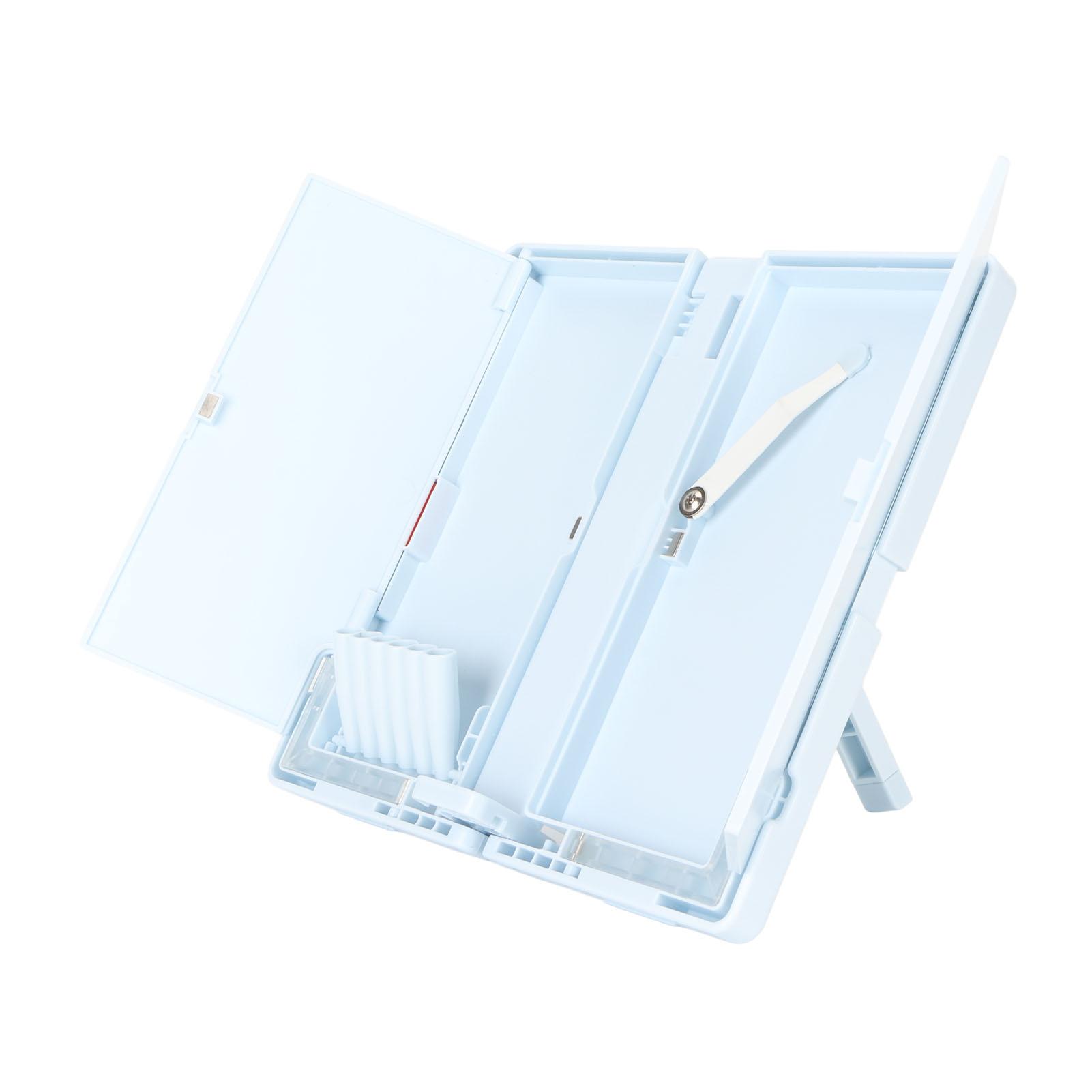 

Пенал Подставка для чтения книг Многофункциональная Треугольная поддержка Утолщенный АБС Складной 2-слойный синий