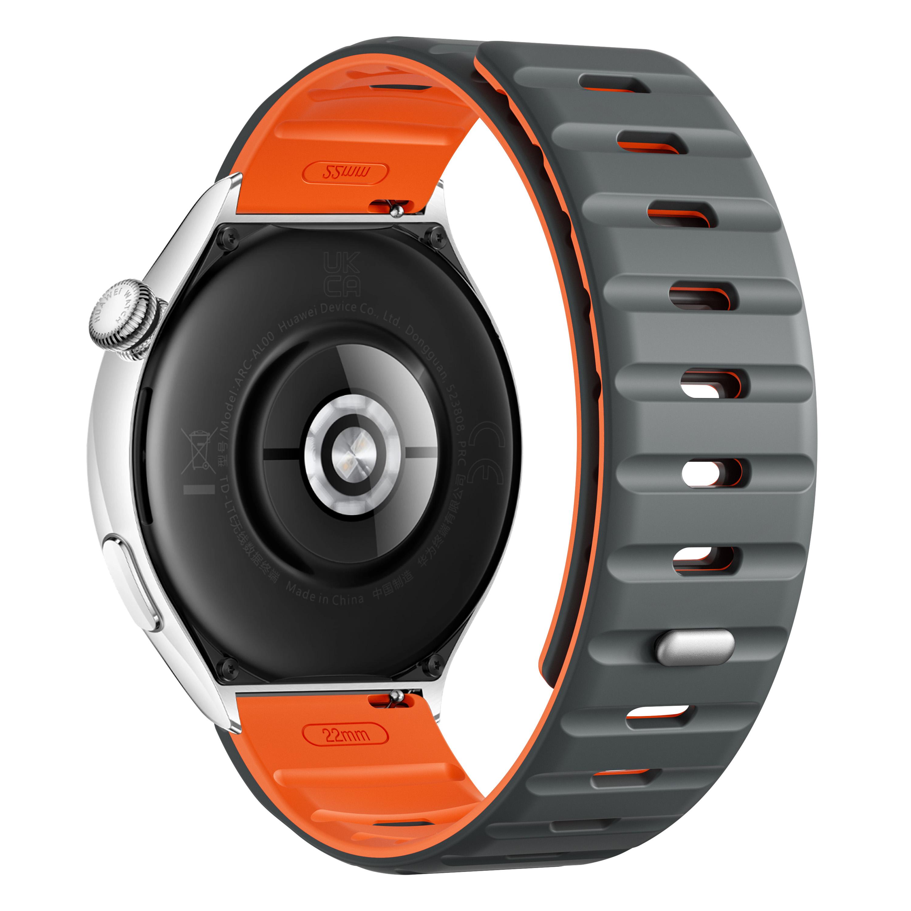 

22мм Магнитный ремешок для Xiaomi Watch S4 Sport/Redmi Watch 5 Active Силиконовый ремешок для часов Grey+Orange