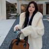 Lamb Wool Coat Women's Winter Thickened Hooded New Imitation Rabbit Fur Plush Light Padded Fur