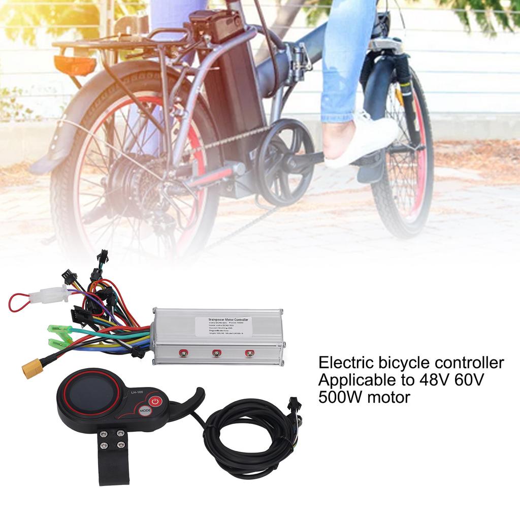 48V 60V Electric Bike Scooter Controller with Round Colorful Thumb Throttle LH100 LCD Panel for 500W Motors