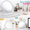 Double-sided Desktop Cosmetic Mirror Flexible Table Makeup Mirror 5x Magnifying Mirror  Bathroom