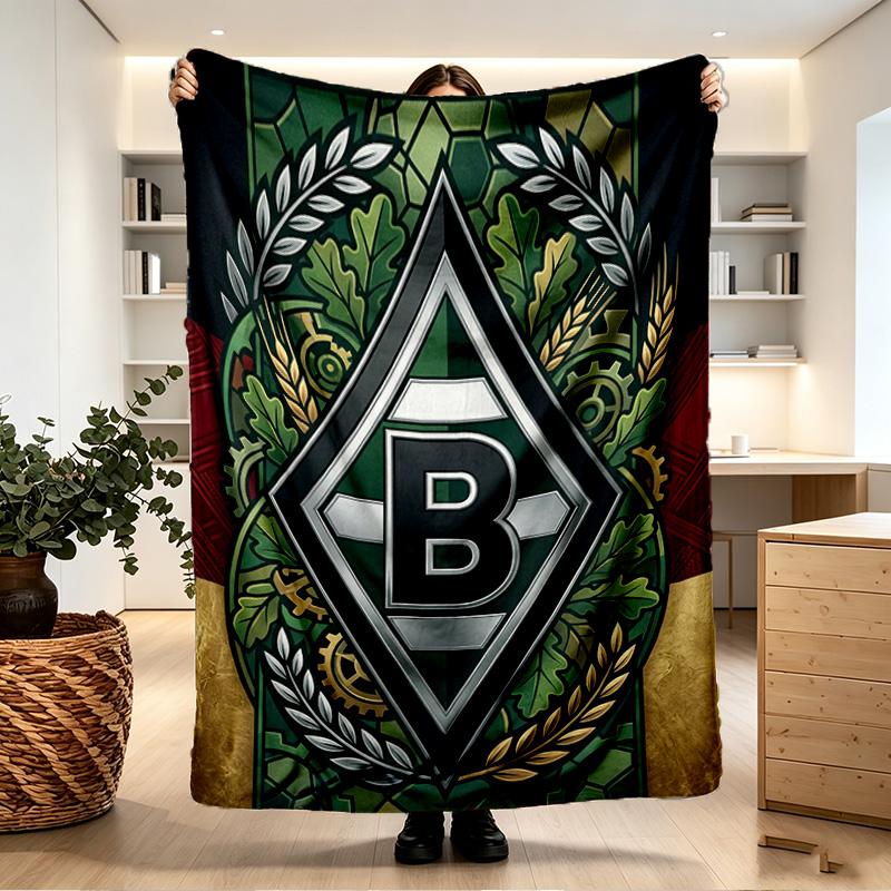 Borussia Mönchengladbach Print Decke - Weich & Bequem, für Schlafzimmer, Reisen, Sofa, Heimdekoration - Geburtstags-Weihnachtsgeschenk für Freund