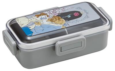 Skater Bento-Box mit antibakteriellen Silberionen und flauschigem Kuppeldeckel, 530 ml, Disney Die Schöne und das Biest/Rose, PFLB6AG-A
