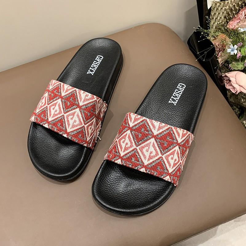 35-44 Yards Big Size Women's Shoes Summer New One Word Slippers Female External Wear Comfortable Thick Bottom Simple Sandal Drag