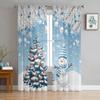 Christmas Snow Land Tree Snowflake TCurtains For Living Room Bedroom Kitchen Decoration Window Tulle Curtain