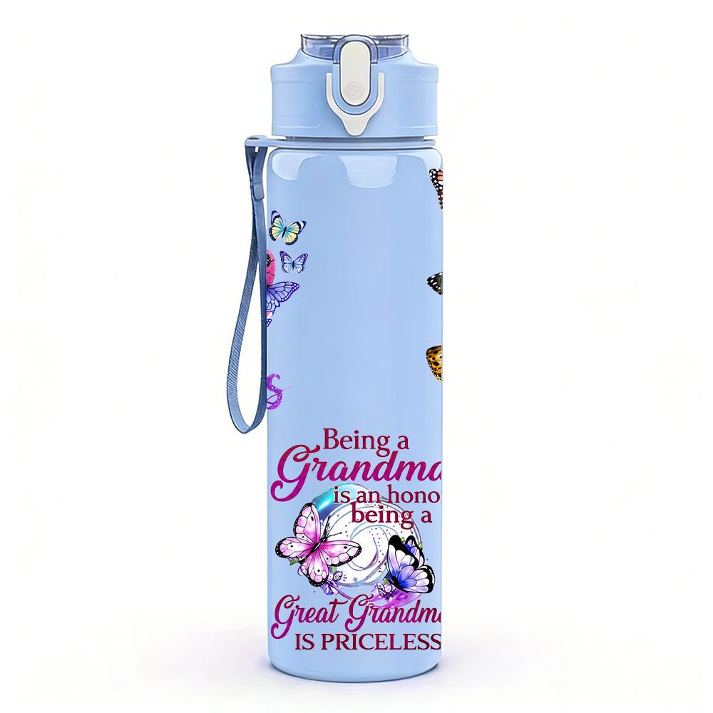 1PC Jesus Heart Multi Butterfly Quote 750ml Color Plastic Sports Water Bottle Leakproof Flip Straw Lid Suitable for Sports Office Home Use
