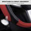 Sport Leather Steering Wheel Cover 37-39cm Universal Breathable for Car Truck SUV Van, Anti Slip Odorless Car