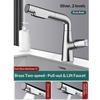 Premium Brass Pull-Out Basin Faucet Liftable Rotatable Spout Mixer Tap With Dual Spray Options Cold Water Control