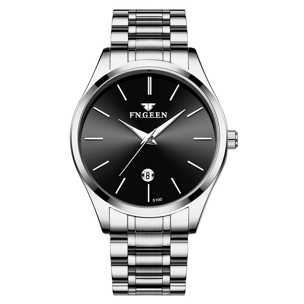 Men's Watch Brand Light Luxury Stainless Steel Calendar Waterproof Men's Business Leisure Fashion Quartz Watch