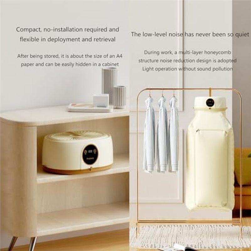 ABKR-Портативна сушарка для одягу з автоматичним складанням, бездротова машина для швидкого сушіння без рук для дому, подорожей, квартир