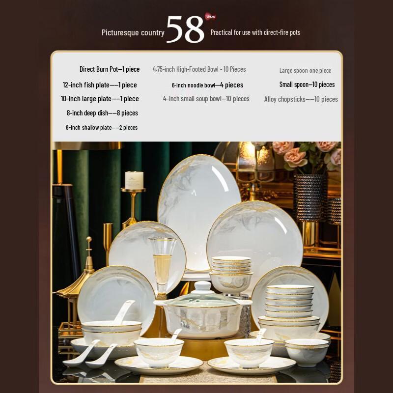 Xiuzhi Jingdezhen Ceramic Dinnerware Set