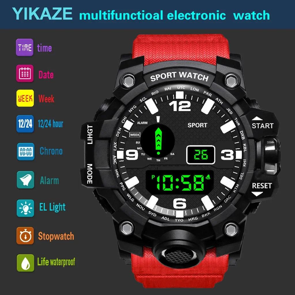 Men's Watch LED Digital Men Sport Watches Fitness Electronic Watch Multifunction Military Sports Watches Clock Kids Gifts
