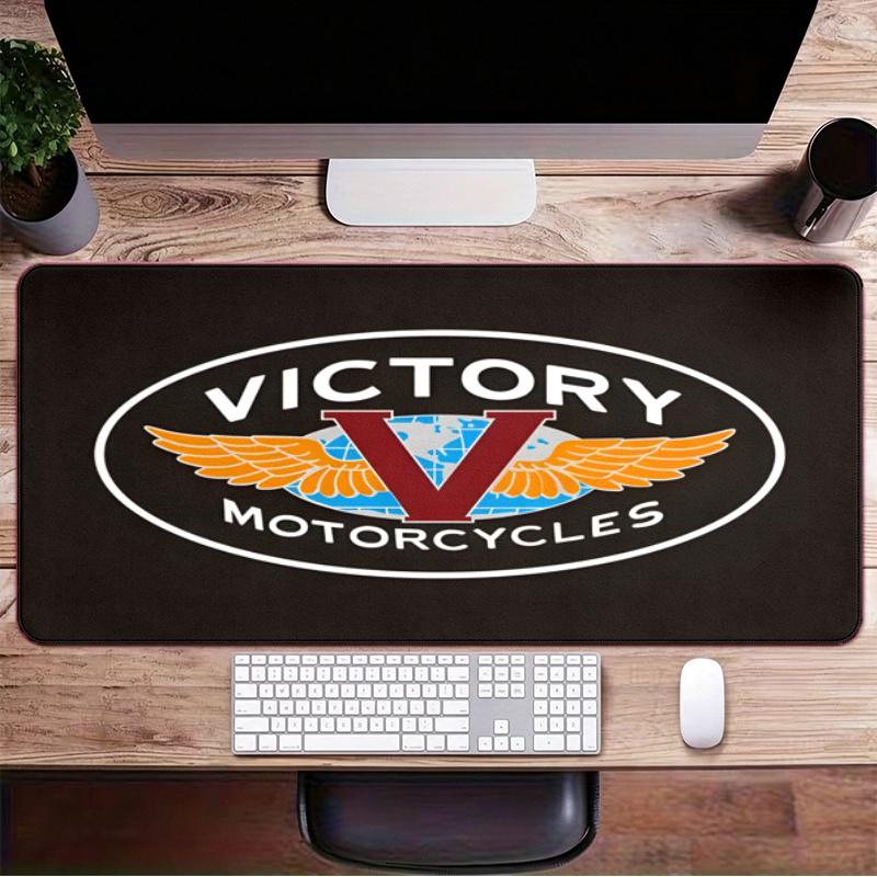 Victory Motorcycle Large Gaming Mouse Pad with Stitched Edges Non-Slip Rubber Base Waterproof Desk Mat for Office and Home