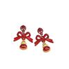 Red Bow Tassel Earrings: Festive & Fashionable High-End Chinese Style for Women