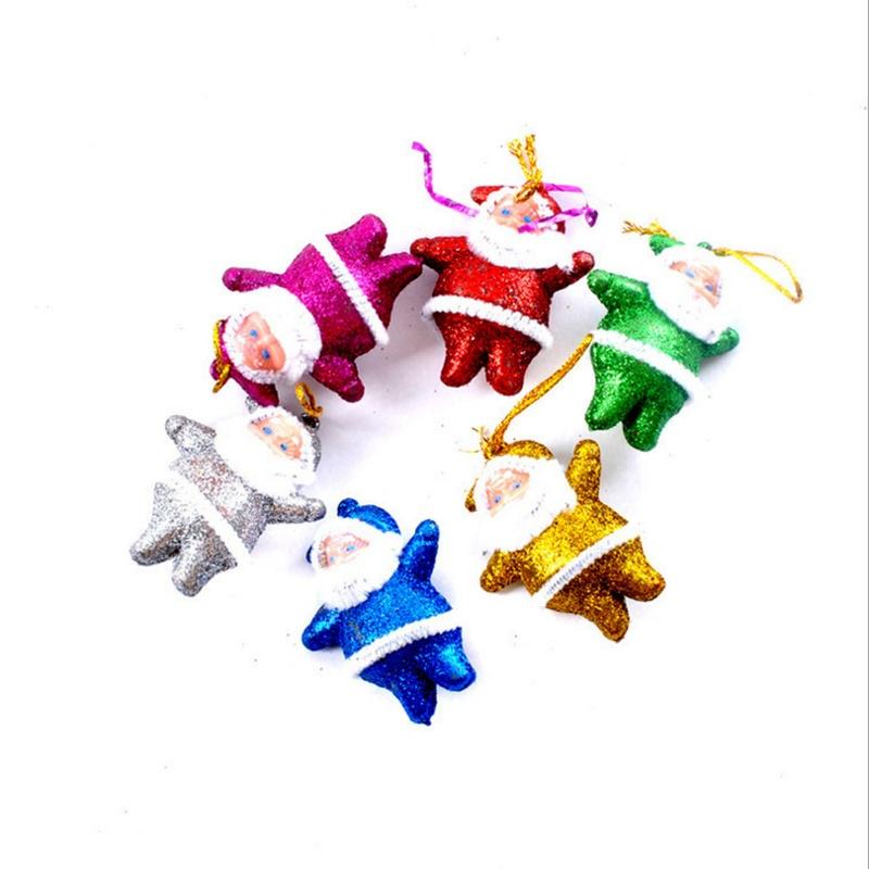 10Pcs1set Christmas Tree Ornaments Santa Claus Xmas Tree Hanging Decoration