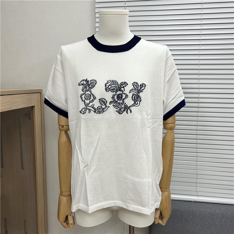 2025 Vår/Sommar Trendig Jacquardetikett Stickad Kortärmad Logotyp T-shirt