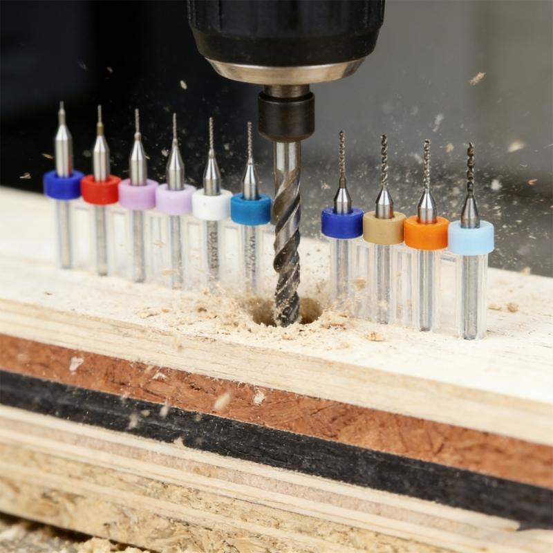 Pack of 10 Small Size Drill Bits Set Designs for Electronics Repair Model Crafting and Precise Work in Tight Spaces