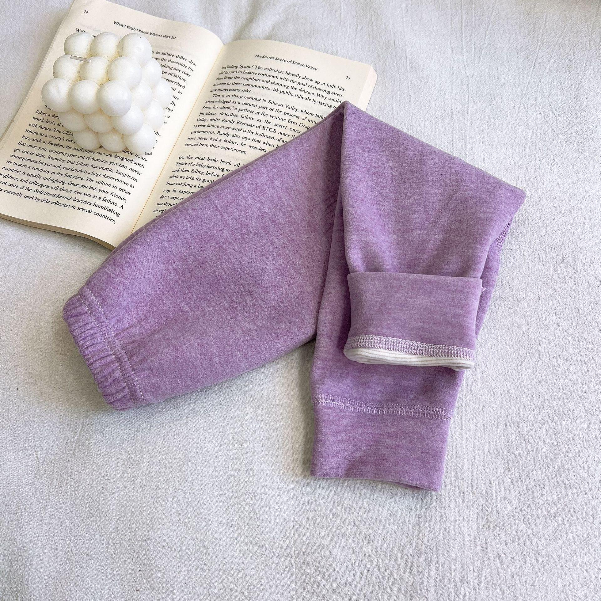 

Детские бесшовные термолеггинсы из смесовой шерсти - Унисекс Теплые брюки для школьной формы 130 cm