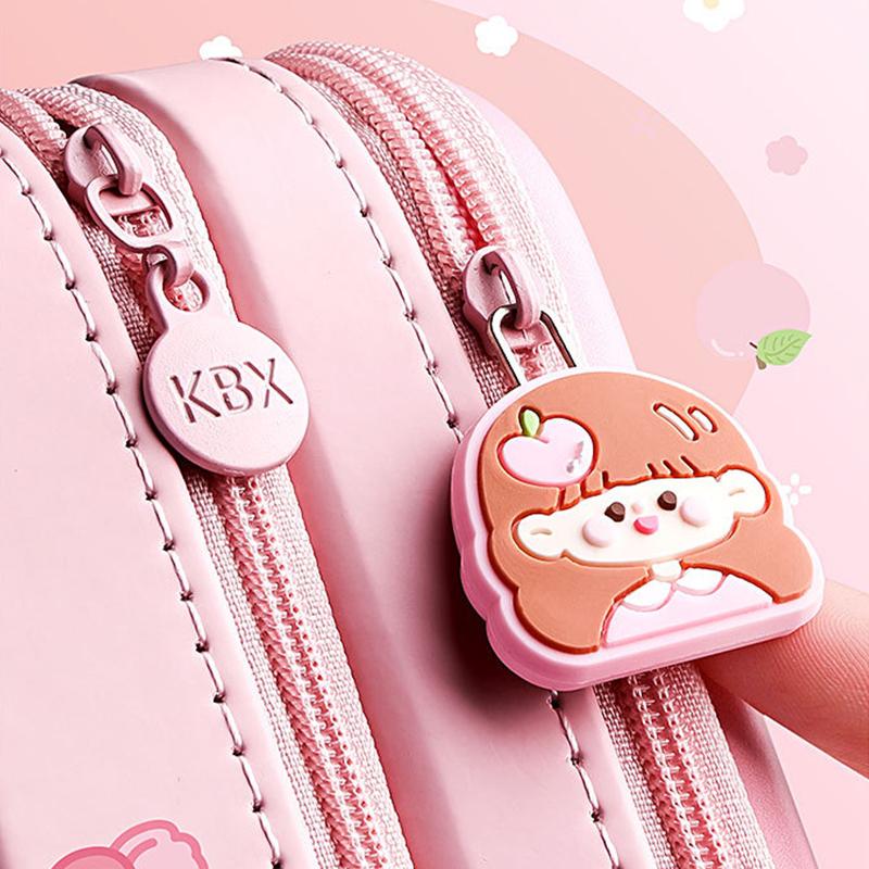 3D Astronaut Pencil Case Boys Stationery New Popular Student Double-Layer Large Capacity Waterproof Pink Rabbit