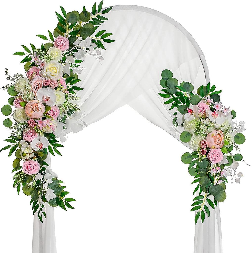 Wedding Arrangement Three-Piece Arch Flower Welcome Area Arch Door Banquet Style Dining Table Door Decoration Simulation Flower