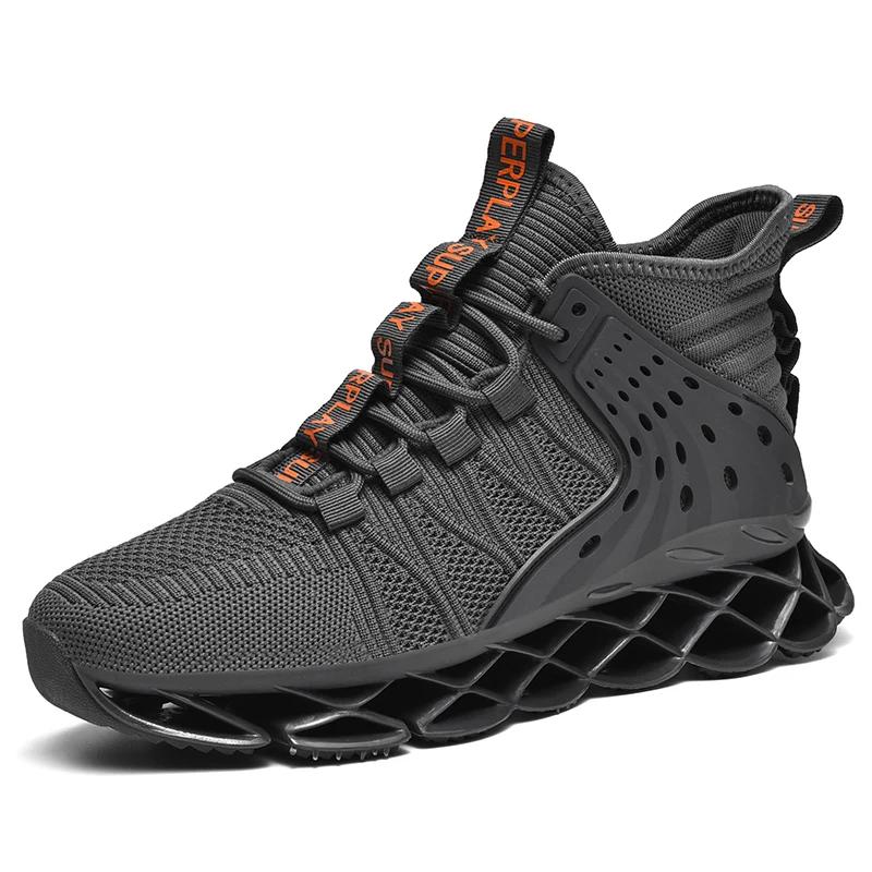 Fashion Mens Yellow Blue Running Shoes Breathable Mesh Male Sport Runner Training Sneakers Non-slip Jogging Shoes for Boy