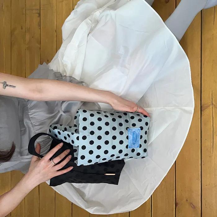 Polka Dot Mini Bag - Silver Blue