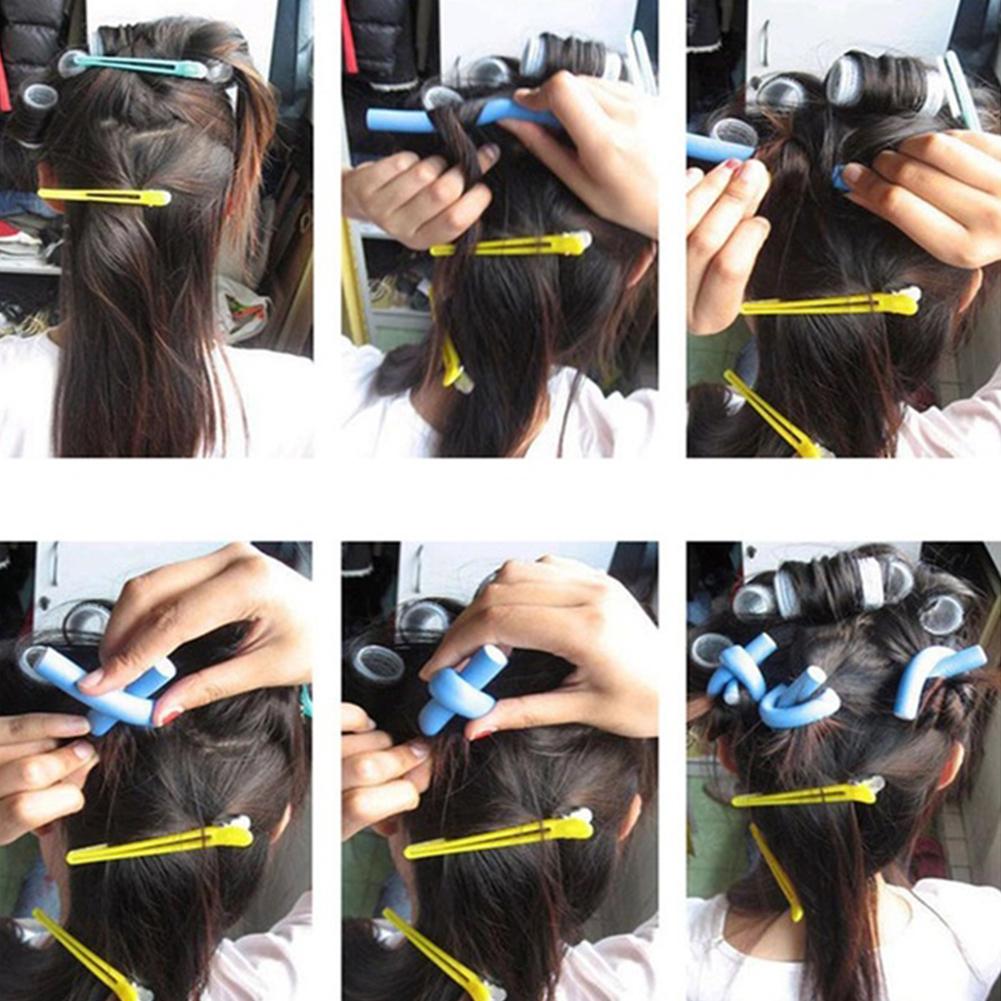 10pcs Universal Rod Stick Curling Iron Tool Rubber Curler Salon Home Hairdressing Tools
