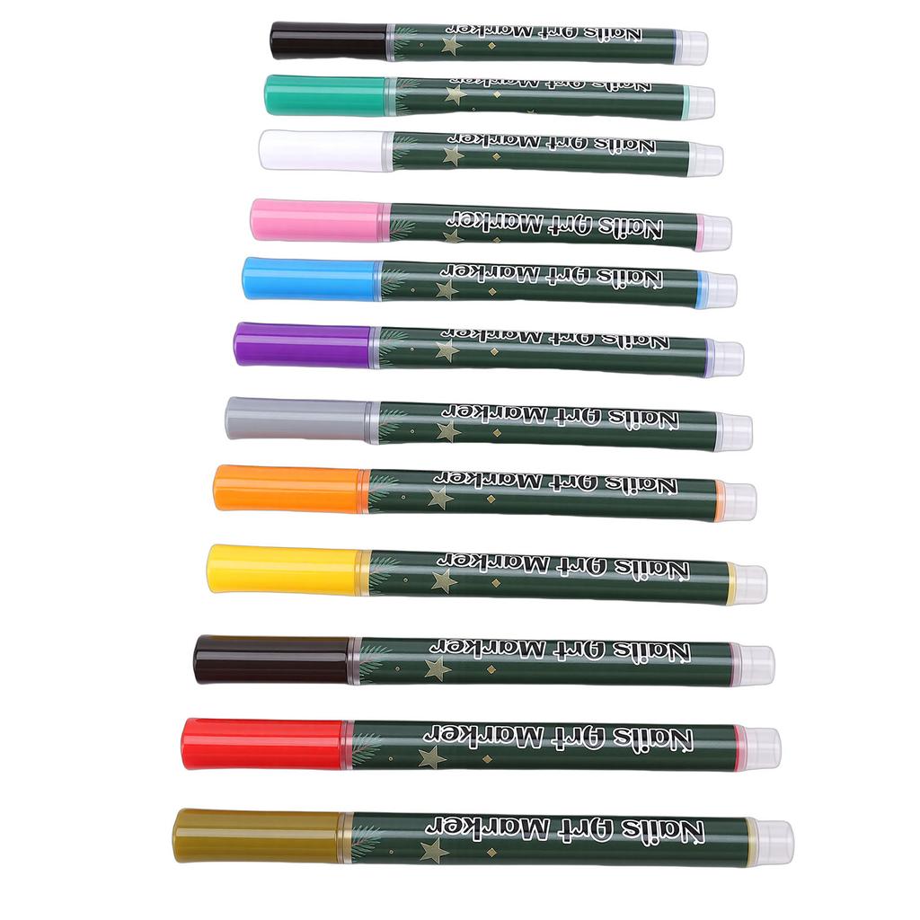 12 Colors Nail Art Pens for Painting Quick Drying Nail Art Design Graffiti Pen Acrylic Paint Marker