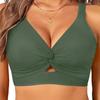 Women's bikini new swimsuit seaside vacation casual neck top