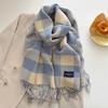 Autumn and winter new versatile scarf women's thickened woven thick beard fringed warm scarf imitation cashmere shawl