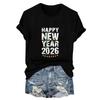 Women's Fashion 2026 New Year Printed Round Neck Short Sleeve Top