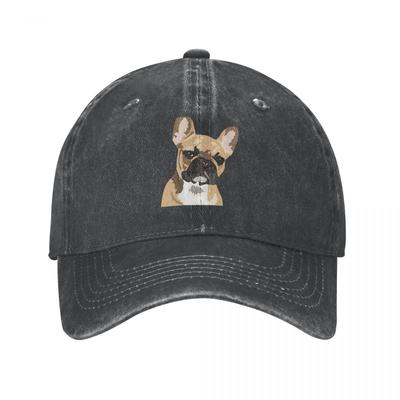Pop Art Hinde Franse Bulldog Unisex Dames Baseballpetten Hond Verweerde Denim Petten Hoed Vintage Golf Onge structureerde Zachte Hoofddeksels